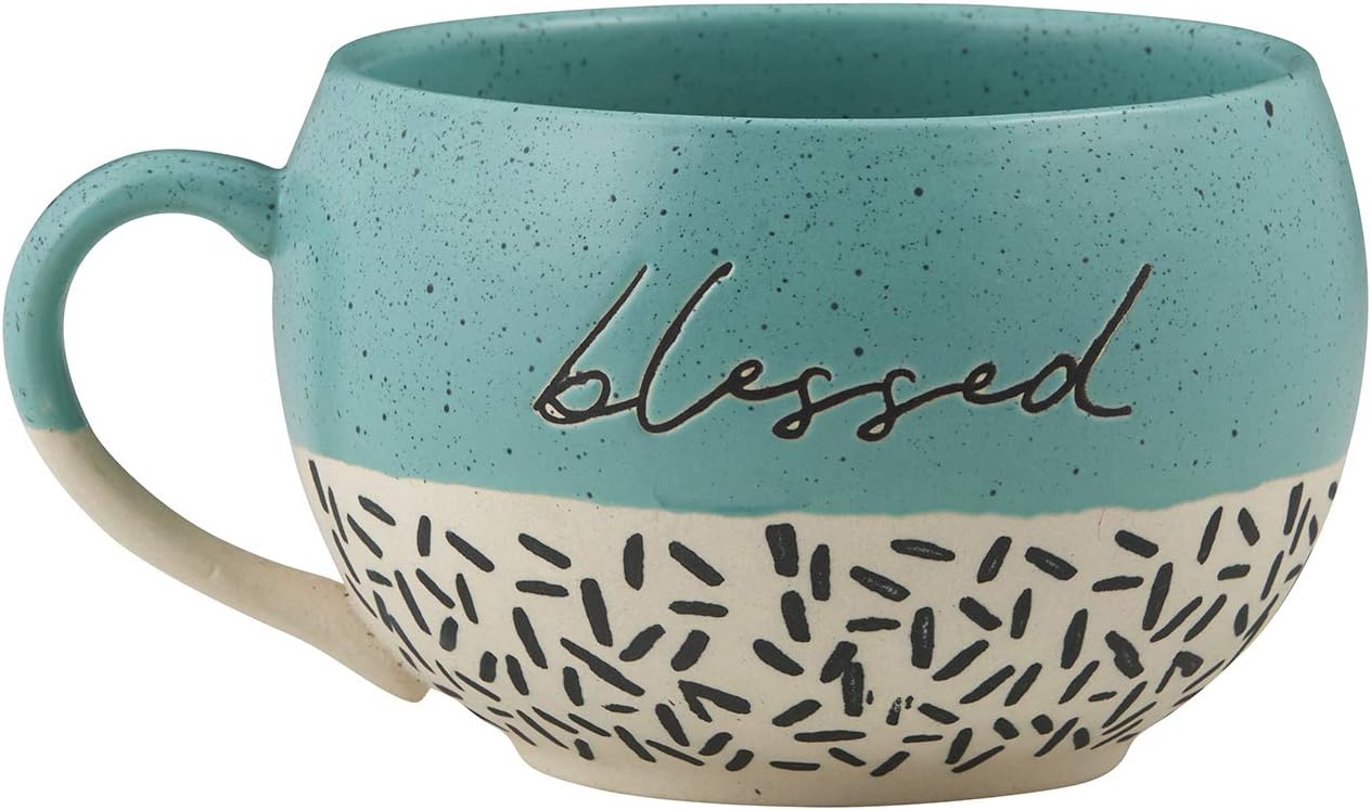 Taza Cerámica 16oz Blessed para Café con Asa Elegante