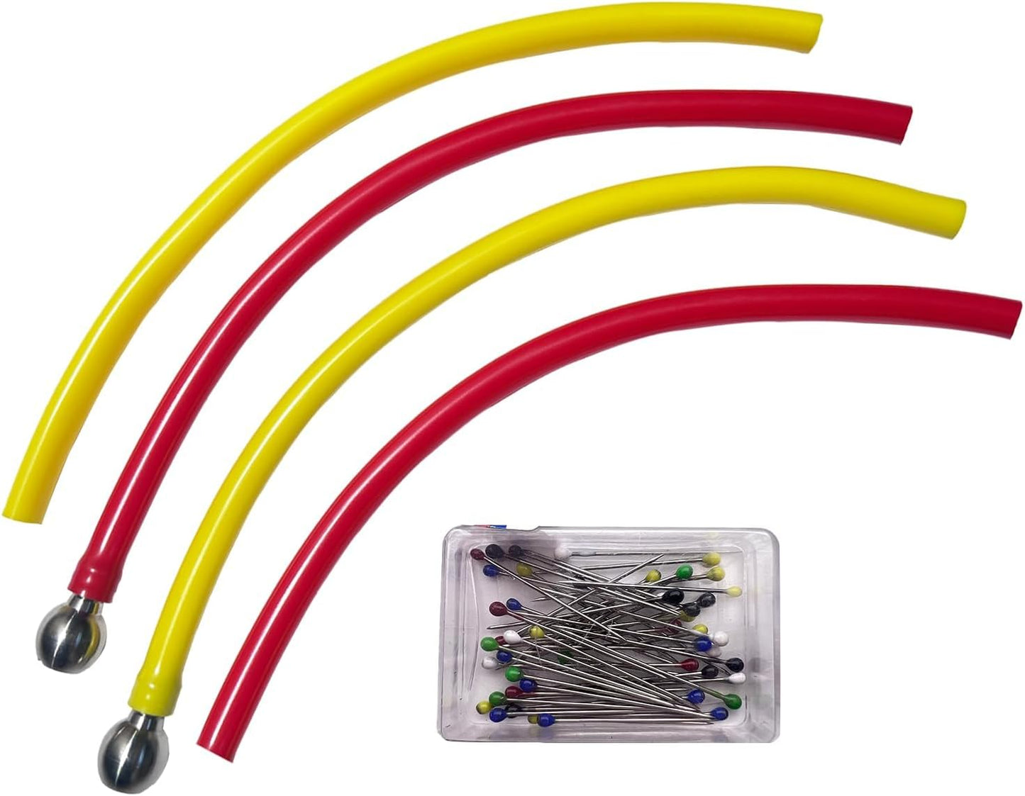 4 Popotes Espuma Coloridos con Bolas Acero Inox Wassher