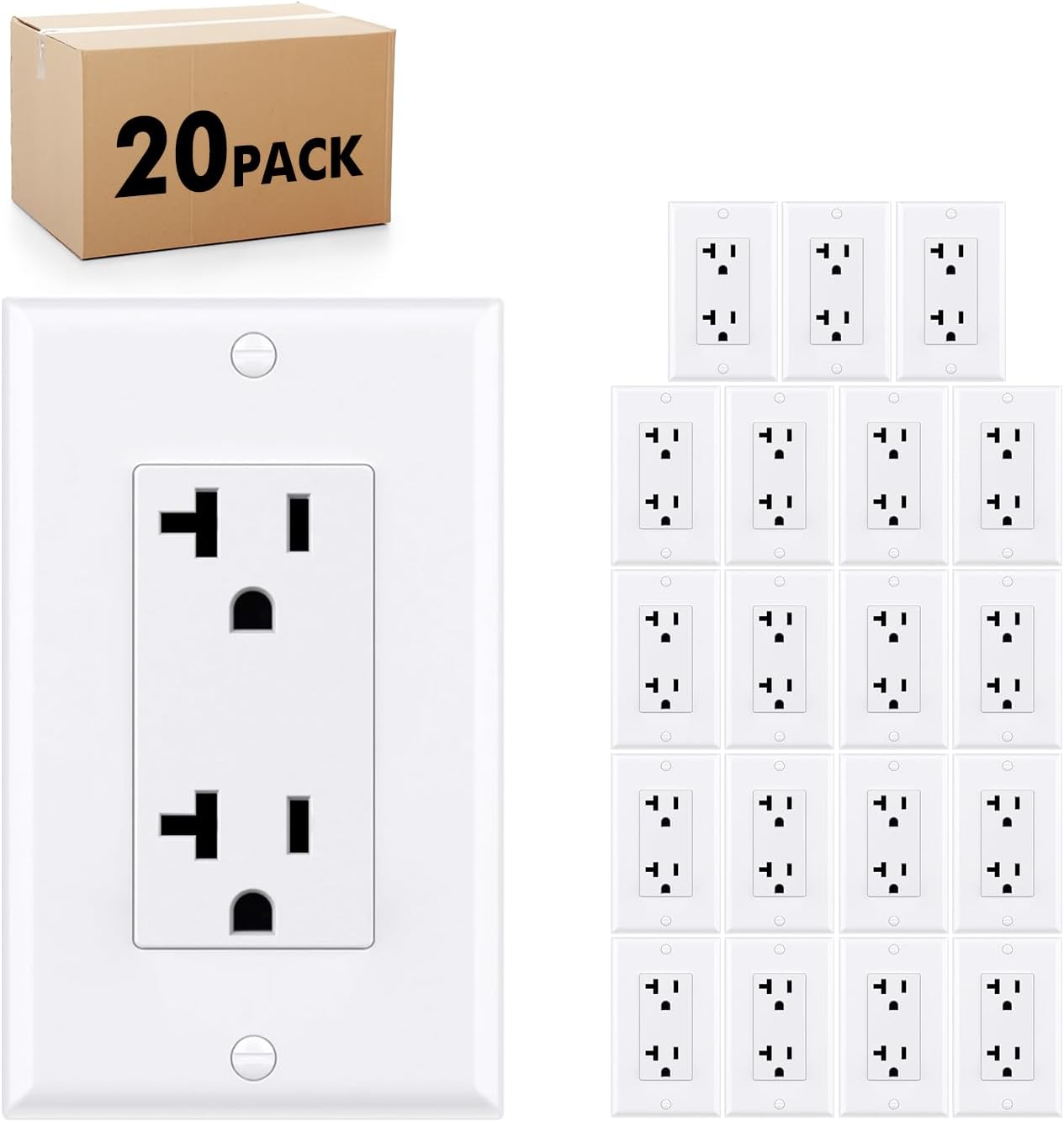 Salida pared decorativa 20A con cert UL pack 20