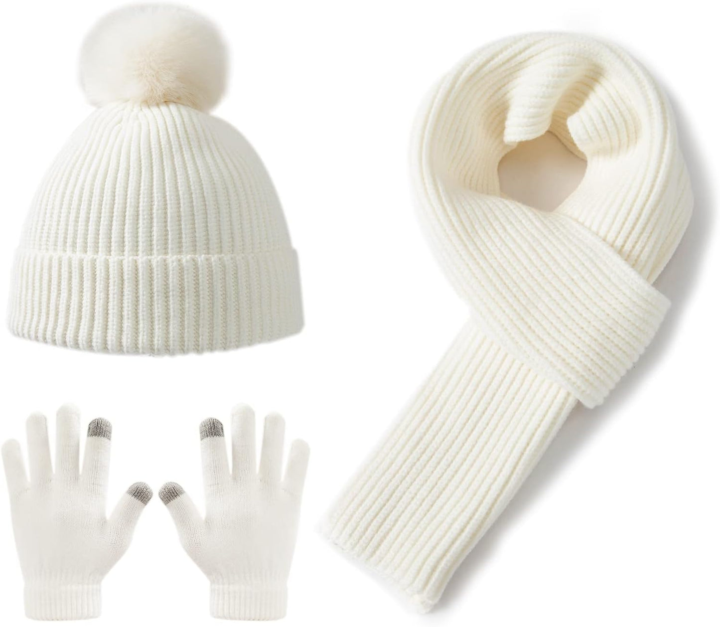 Set 3 Pzas Gorro Bufanda Guantes Invierno Niños