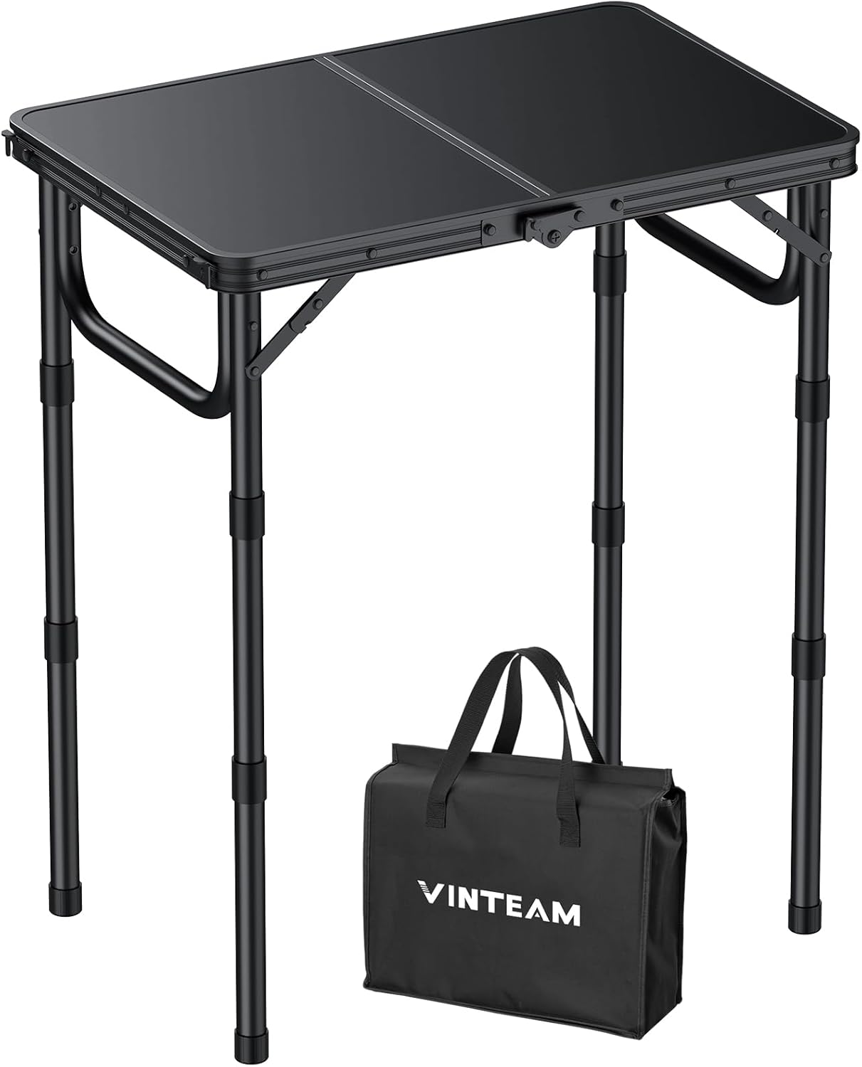 Mesa camping plegable ajustable aluminio MDF portátil