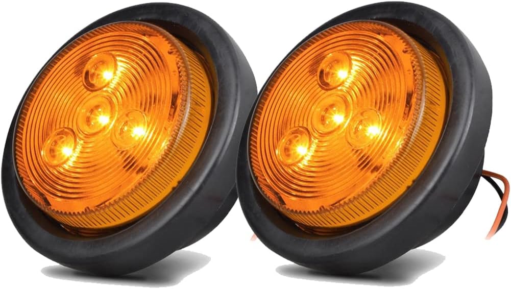2 Luces LED Ámbar 12V para Remolque Camión RV Barco