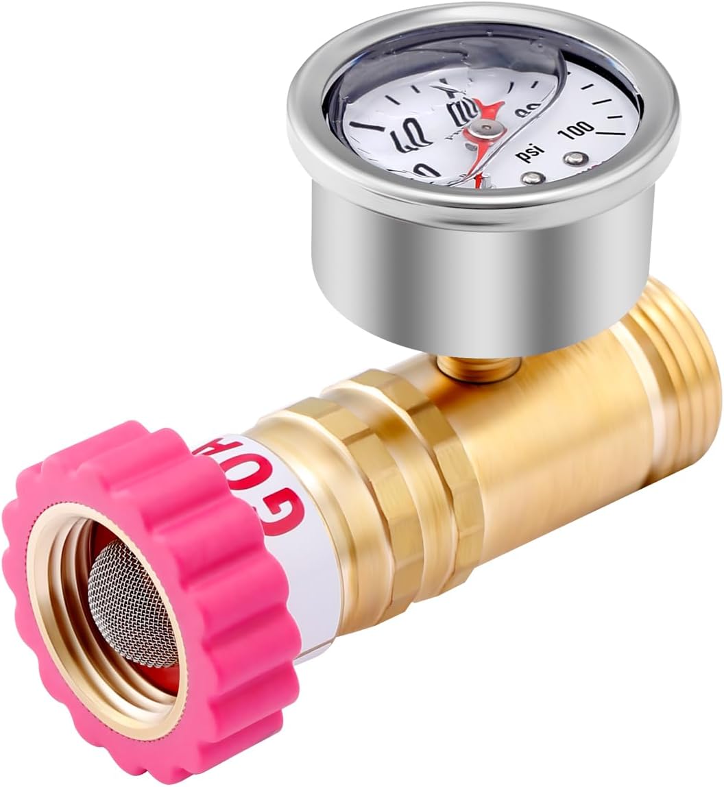 Regulador presión agua latón 40-50psi manguera 3/4"
