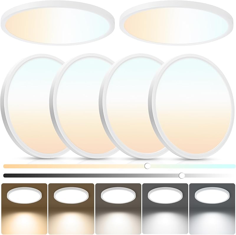 6 Lámparas LED empotradas 12" regulable 5CCT dormitorio