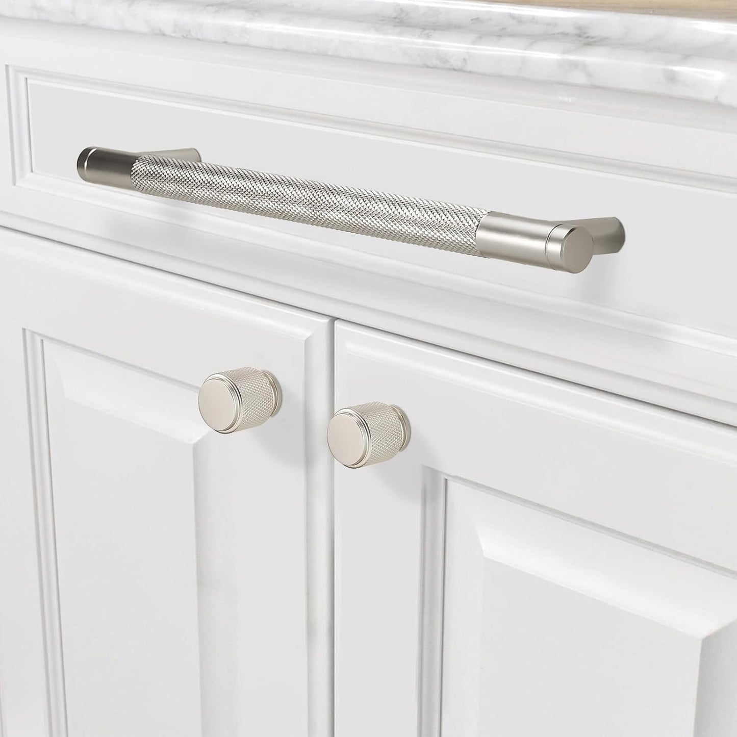 6 Manijas Gabinete Cocina 11-5/16pulg Níquel Satinado
