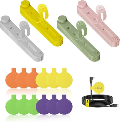 Pack 36 Bridas Silicona y 12 Etiquetas Cable Reutilizables