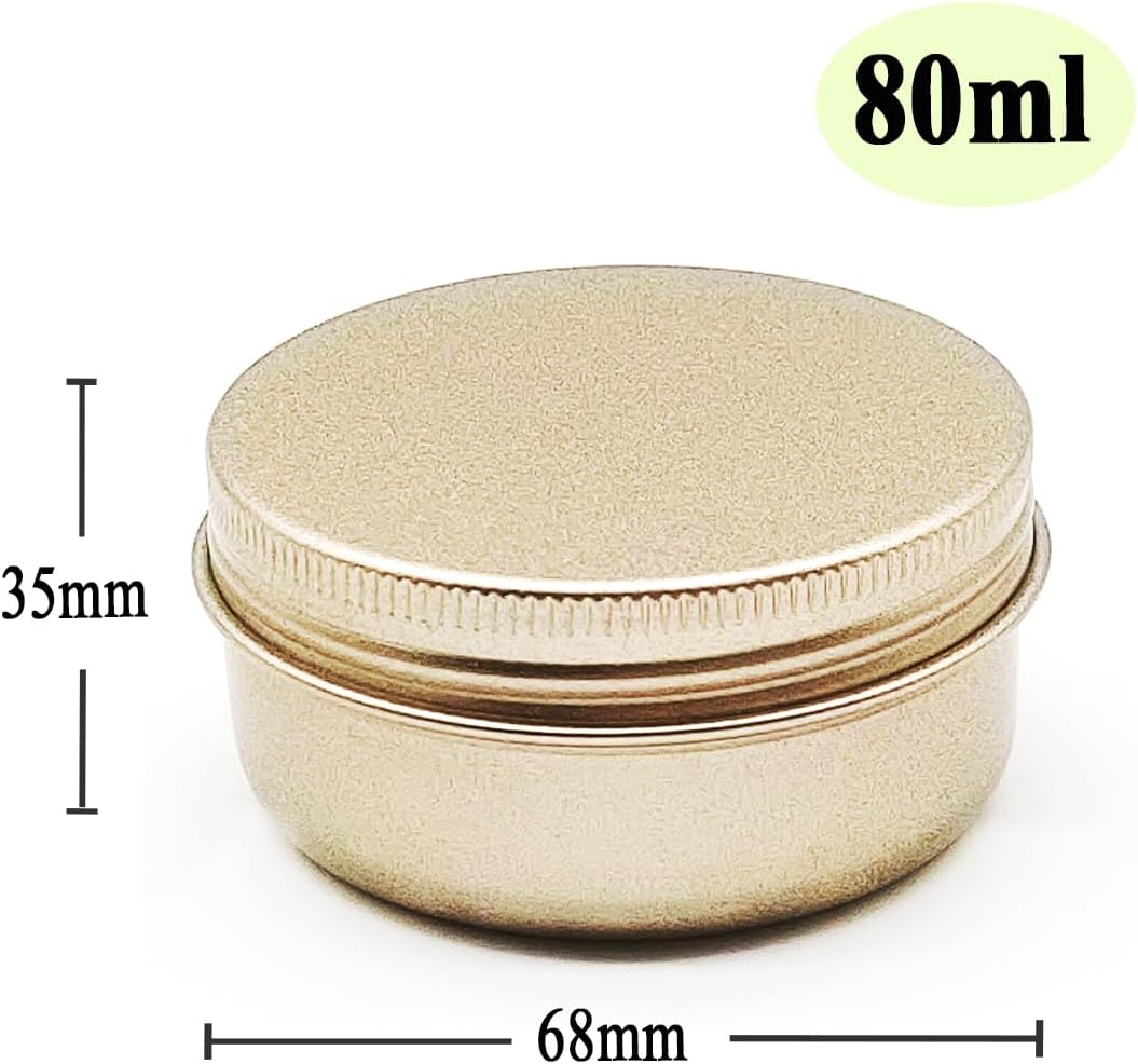 10 Latas Balsamo Labial Dorado Mate 2.7oz con Tapa Rosca