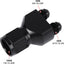 Adaptador tubería combustible aluminio negro 10AN a 6AN