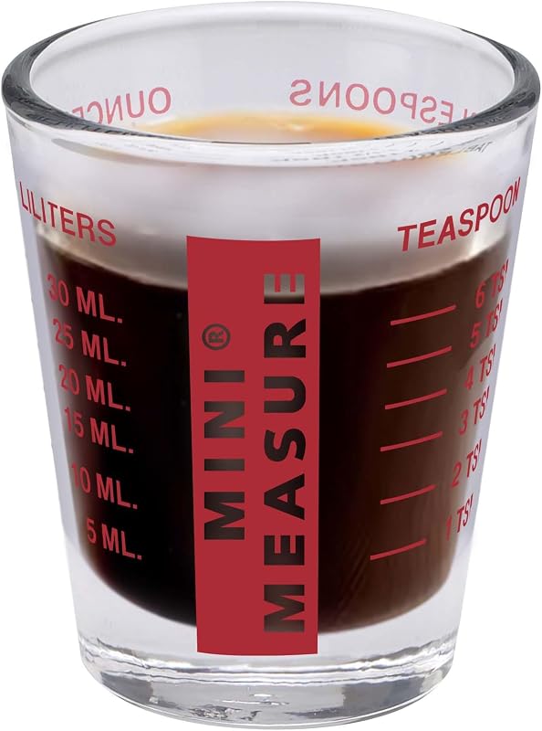 Vaso medidor vidrio 26 medidas para té y alimentos secos Rojo