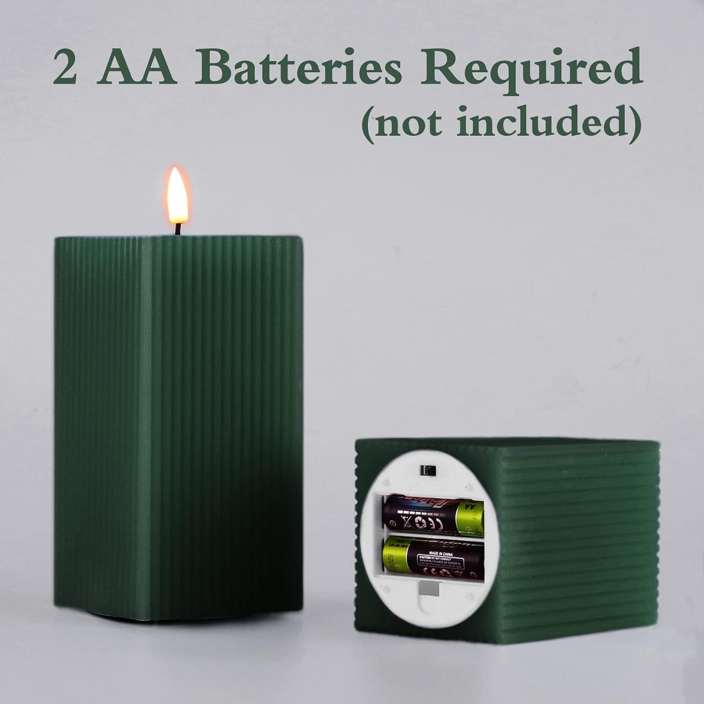 Velas LED cuadradas batería control remoto 2 pzas