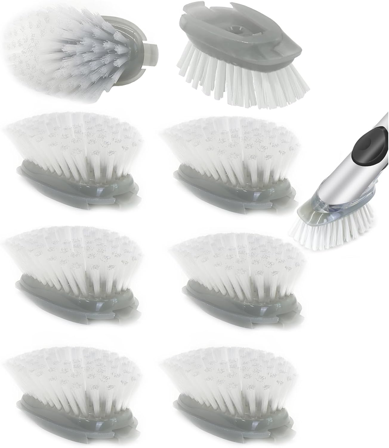 Recambio cepillo platos con dispensador jabón OXO 8 pzas gris