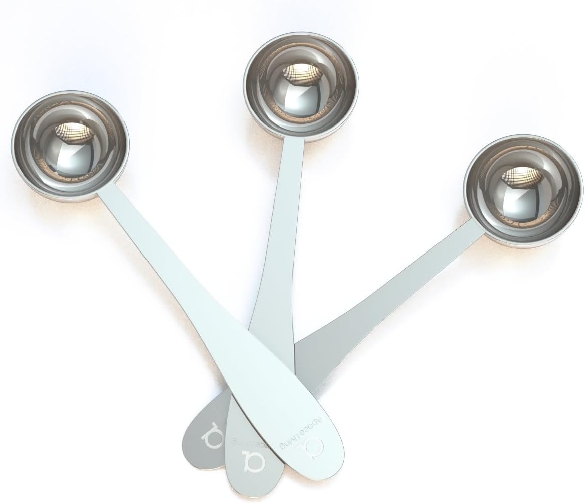 3 Pzas Cucharas Medidoras Acero Inox Plateado