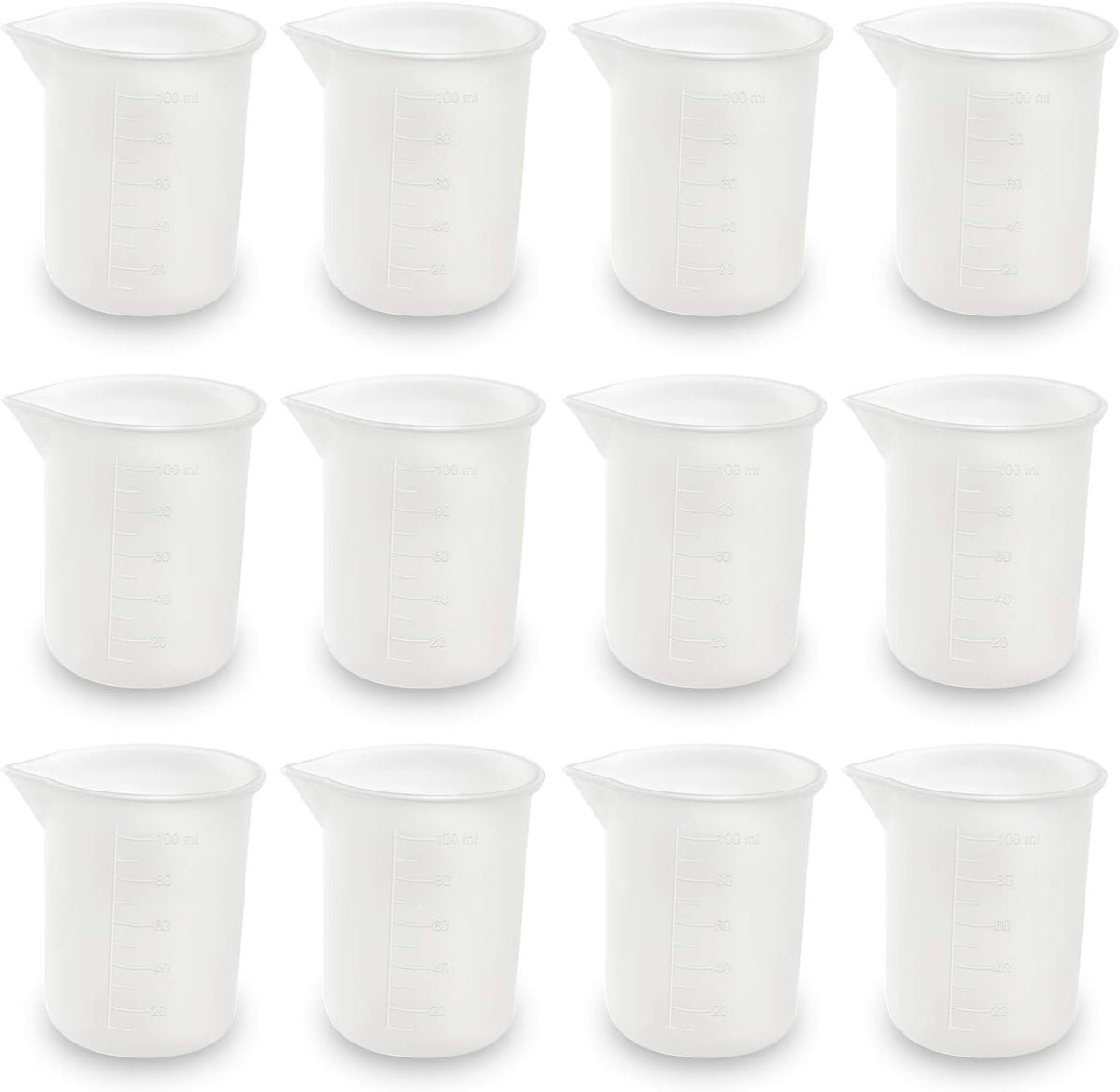 12 Vases Medidores Silicón 3.4oz para Resina Artesanías