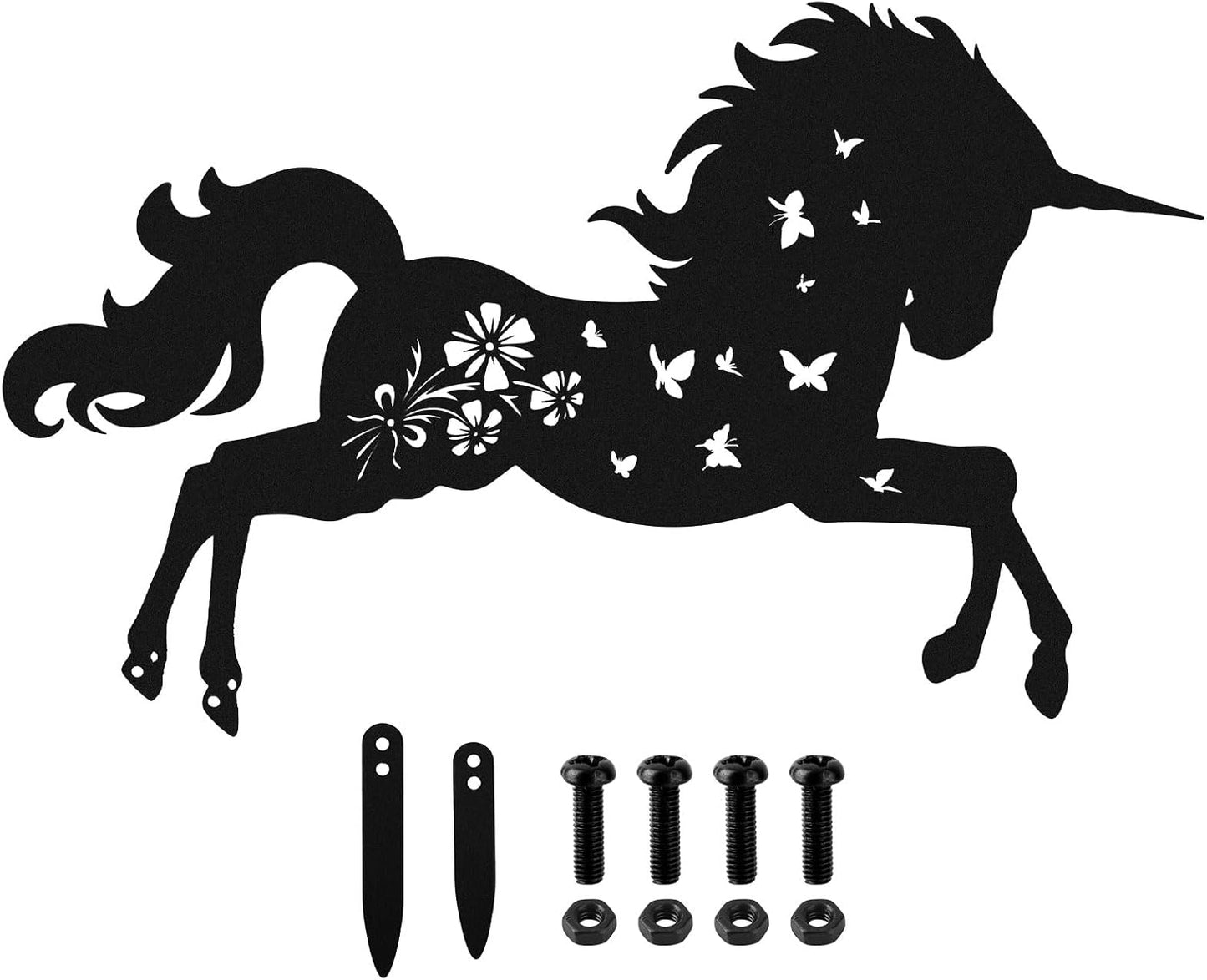 Estacas decorativas unicornio metal para jardín y césped