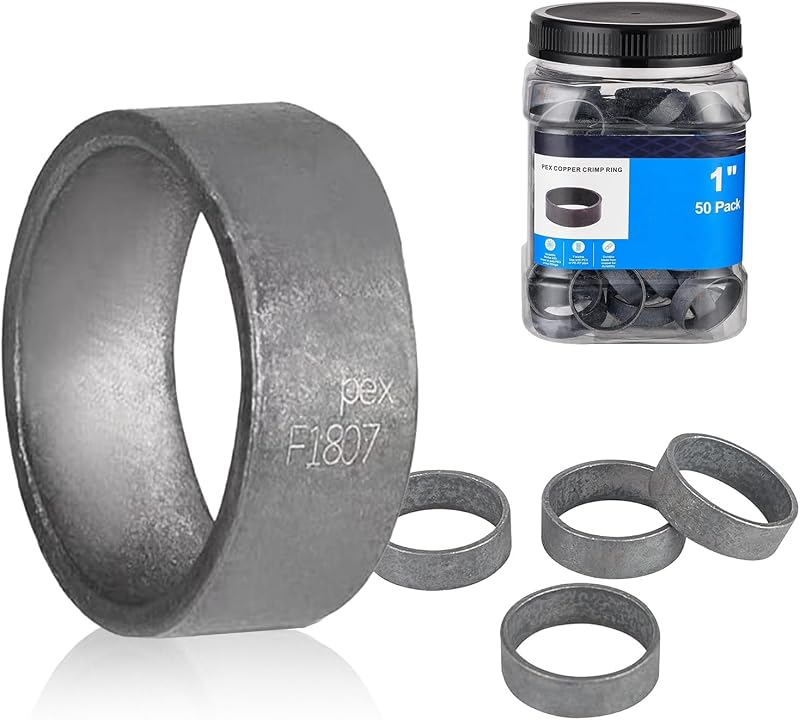 50 Pzas Anillo PEX Cobre 1" Superficie Oxidada Negro