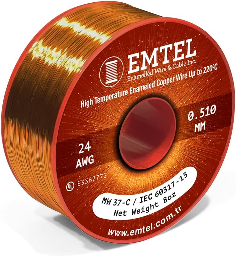 Alambre magnético cobre esmaltado 24 awg 121,92 m
