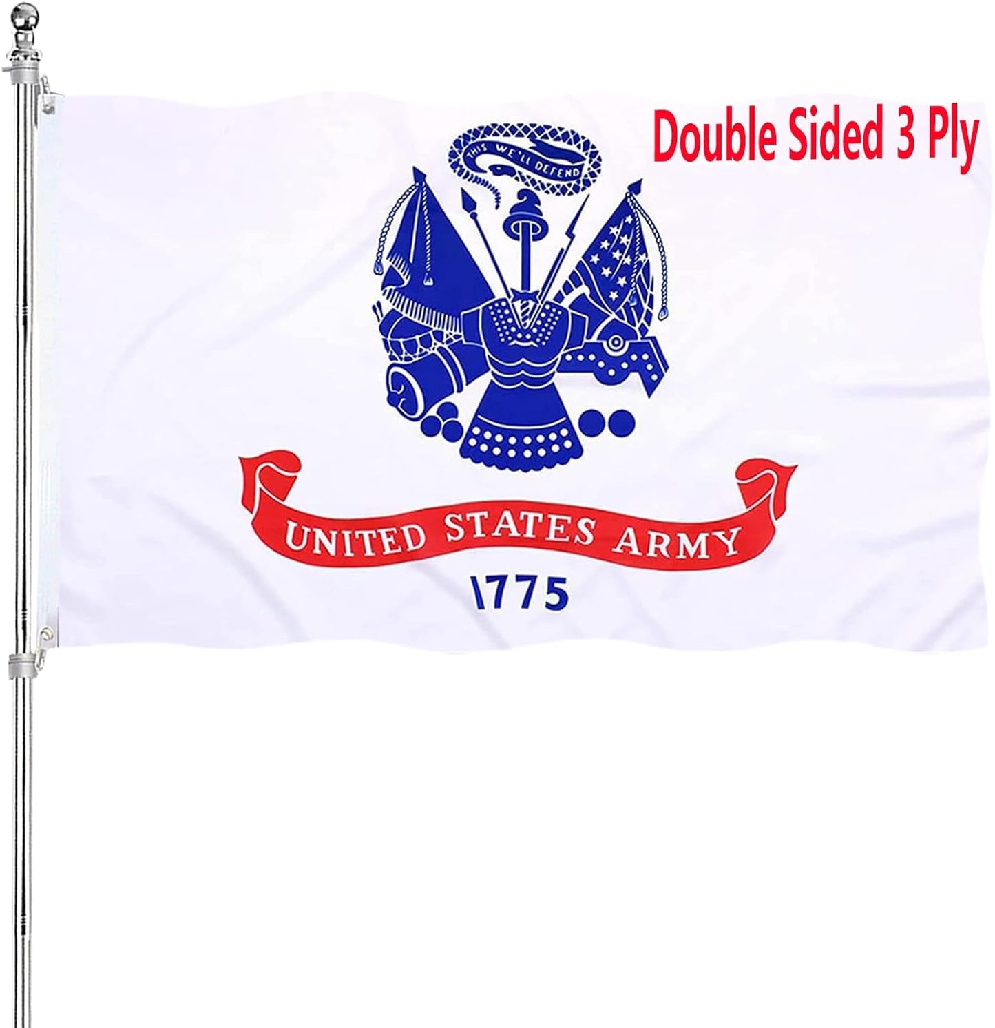 Bandera militar EE.UU. 2x3" doble cara poliéster 200D