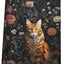 Toalla de cocina vintage Moody Floral Tabby Cat 16 x 24