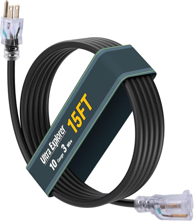 Cable extensión 15ft exterior clavijas iluminadas