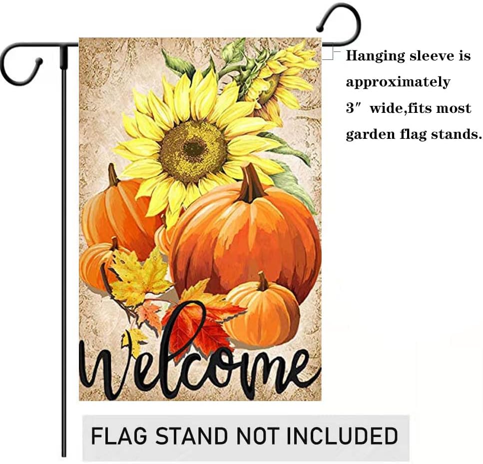 Bandera doble cara otoño 28x40" calabaza