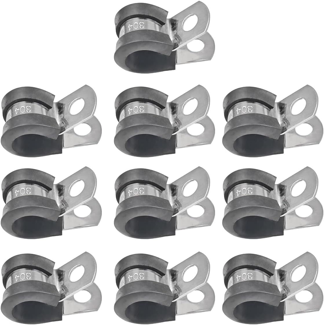 10 Abrazaderas Acero Inox 304 5/8pulg Clips Tubo Combustible