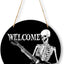 Letrero Halloween calavera madera 11" decoración pared