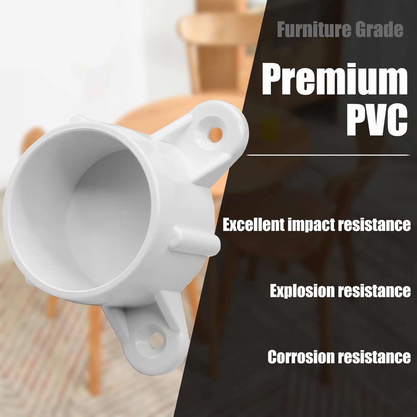 Tapones PVC 2pulg para patas mesa soporte varilla blancas 2pzas