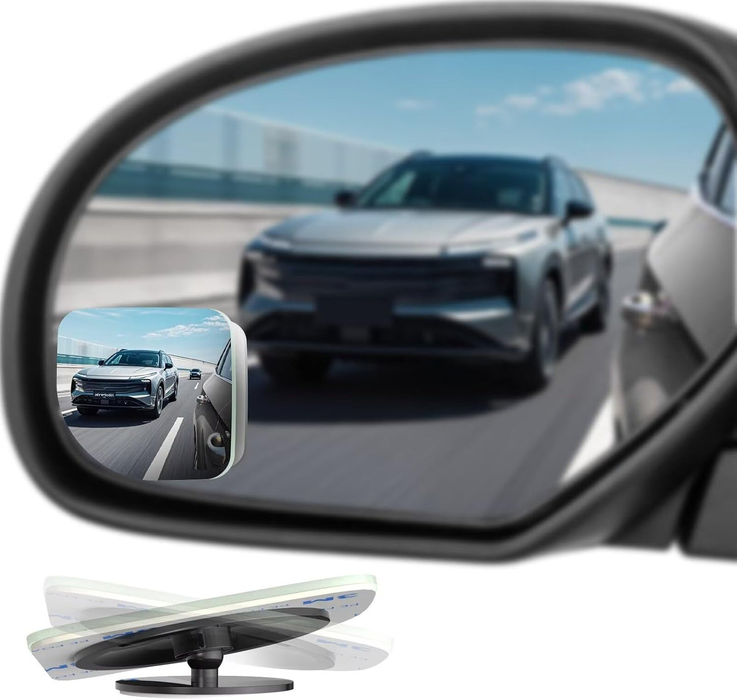4 Espejos punto ciego automóvil sin marco HD convexo