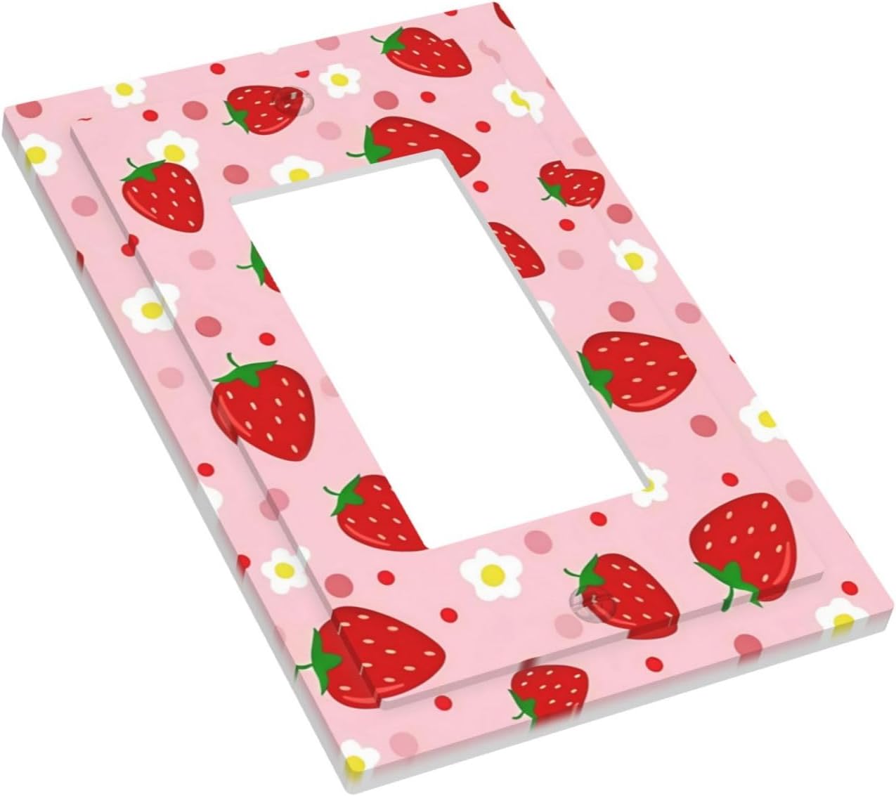 Cubierta interruptor luz floral fresa rosada para baño y dormitorio