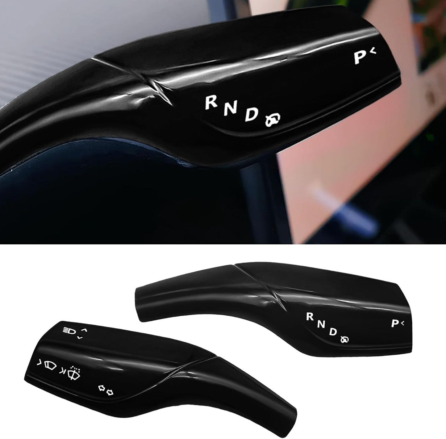 2 Pzas Protección palanca dirección Tesla Model 3 negro
