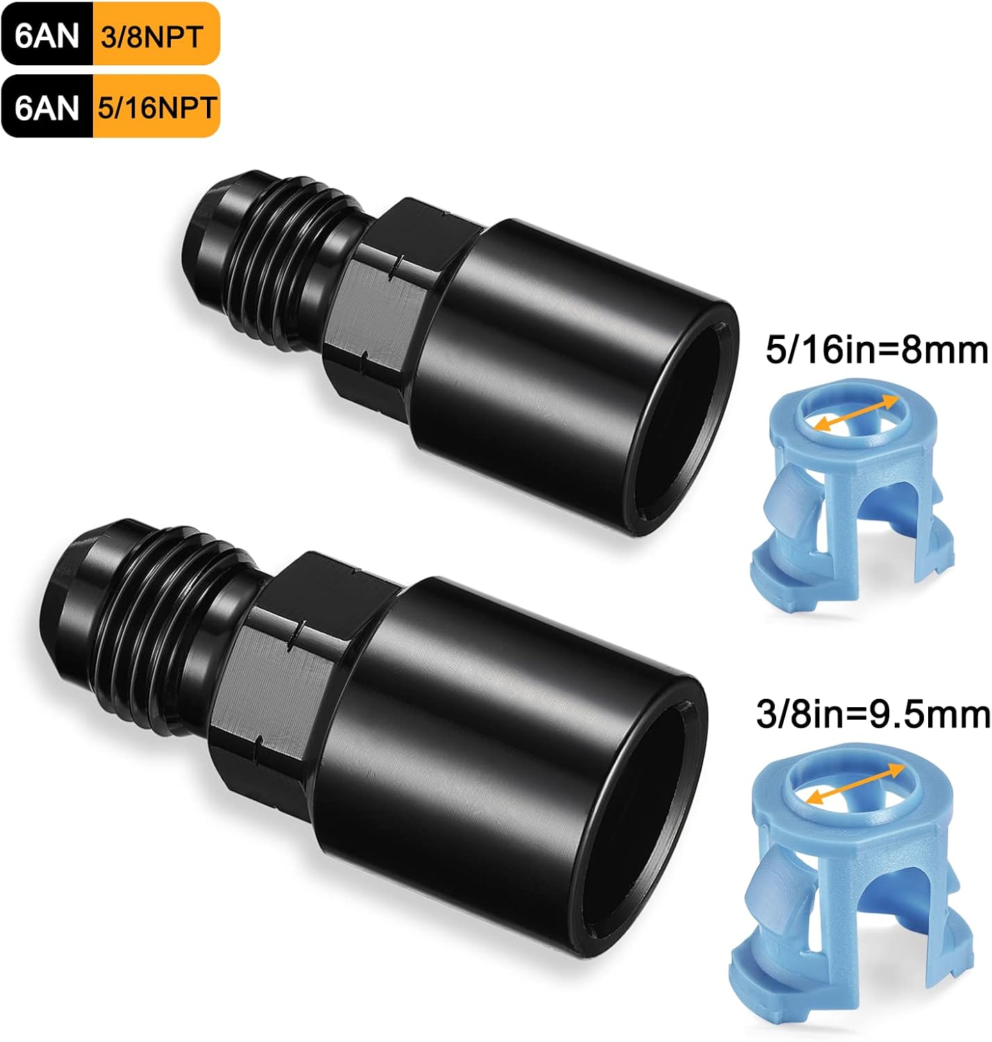 2 Pzas Conector Adaptador Combustible 3/8" 5/16" SAE