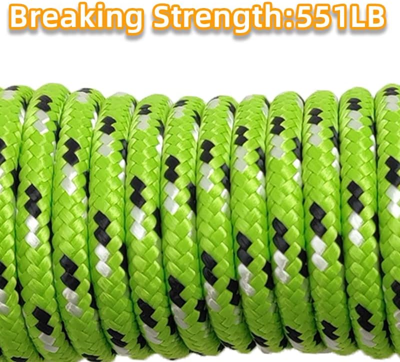 Cuerda trenzada diamante 1/4pulg 25ft resistente para ropa camping