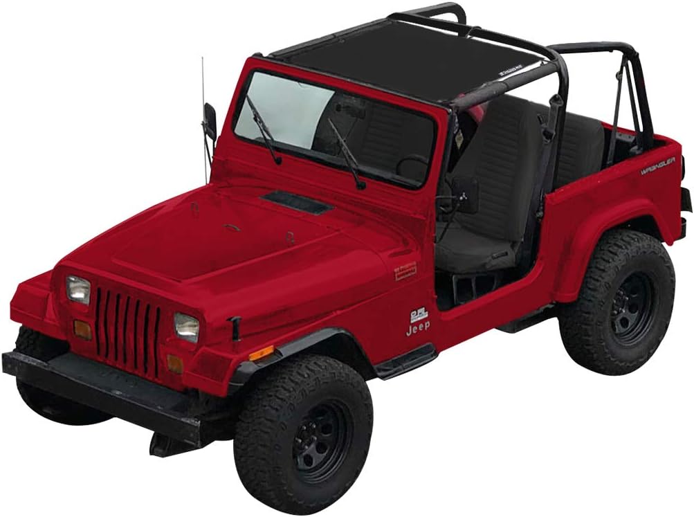Parasol frontal Jeep Wrangler TJ 97-06 negro malla UV