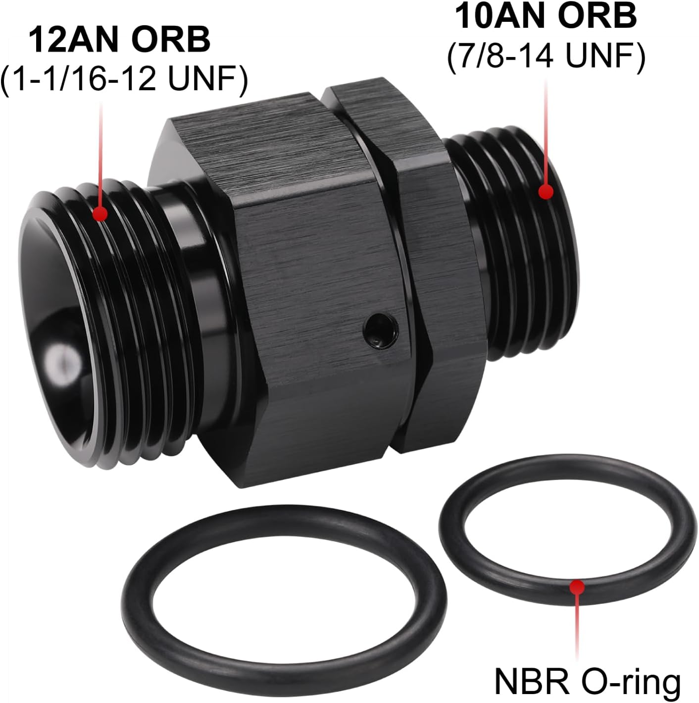 Adaptador acoplador aluminio negro 10AN a 12AN