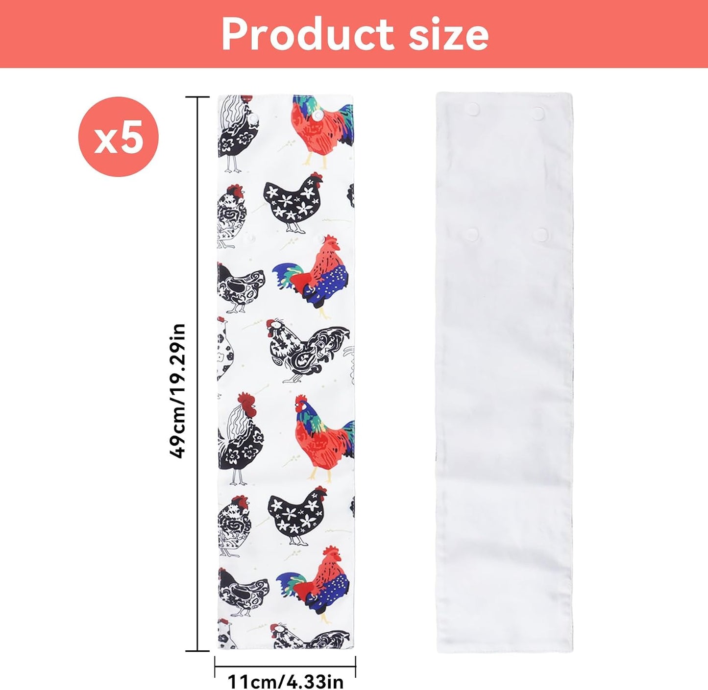 5 Cortinas caja nido pollo resistente viento 19x4" blanco