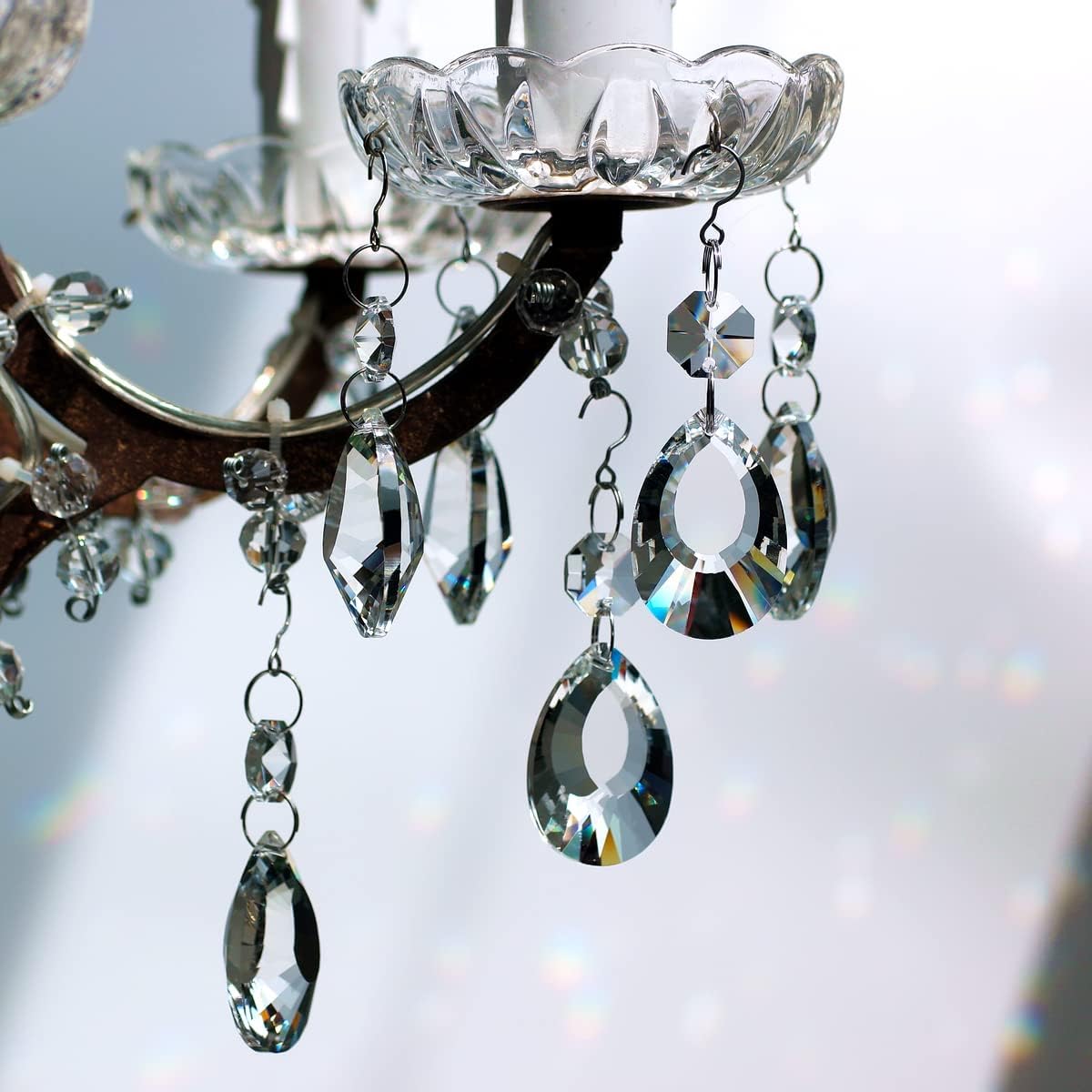 12 Cuentas Cristal Colgante para Lámpara Ventanas Navidad