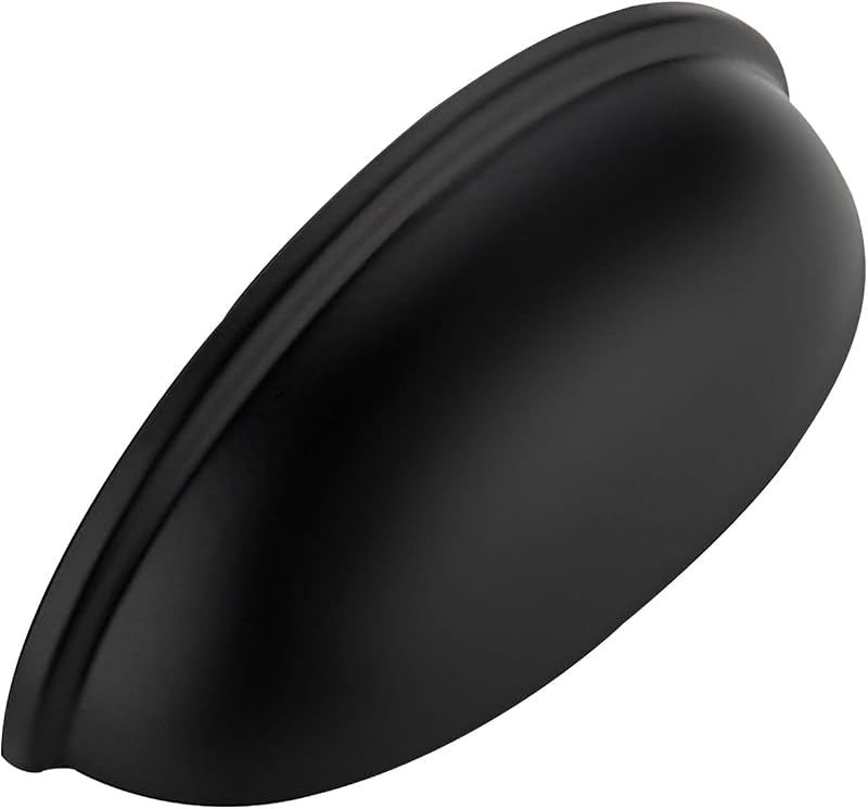 18 Tiradores Cajón 3" Negro Mate Copa Gabinete
