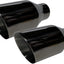Punta escape acero inox doble pared cromo negro set 2