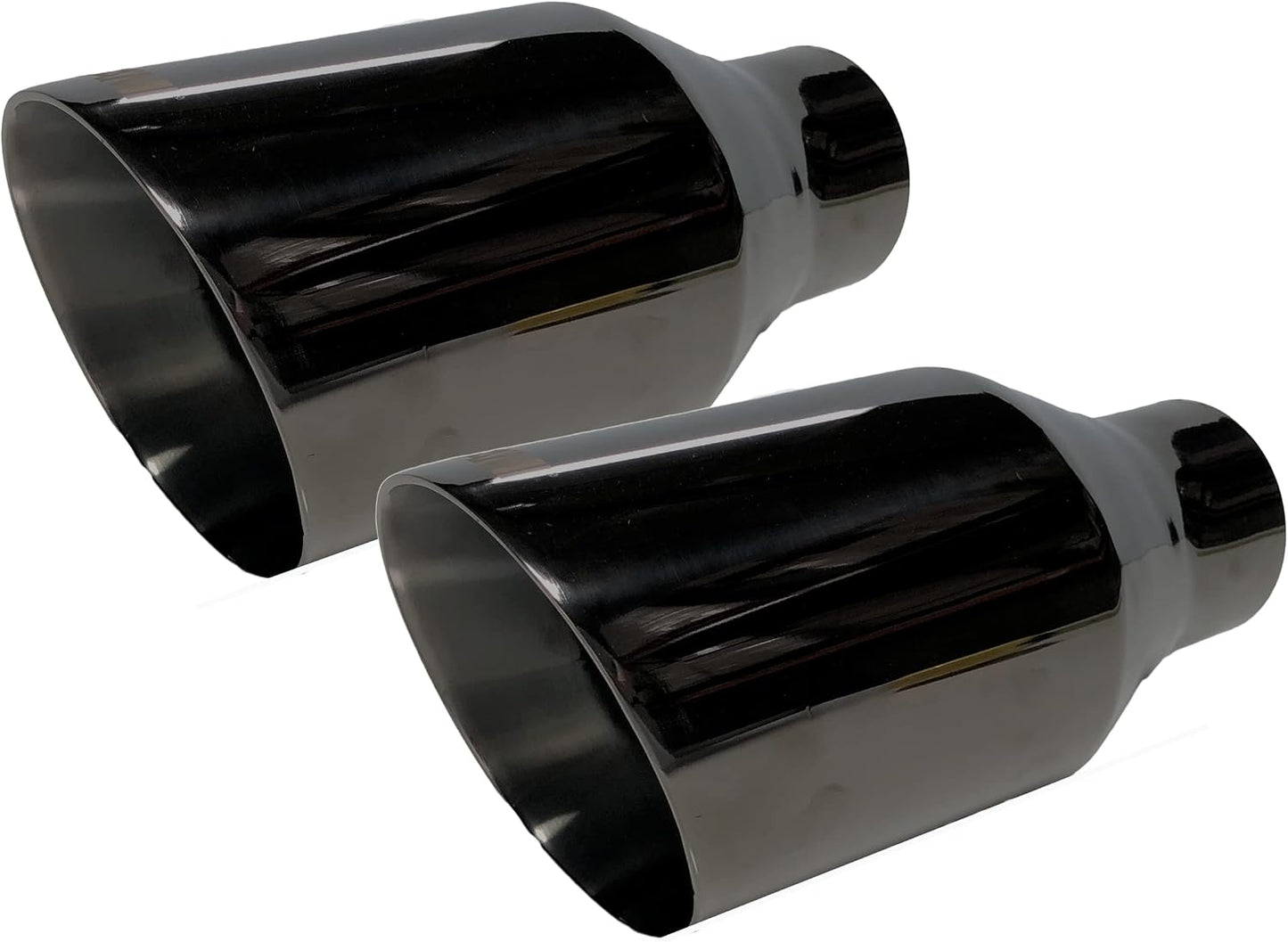 Punta escape acero inox doble pared cromo negro set 2