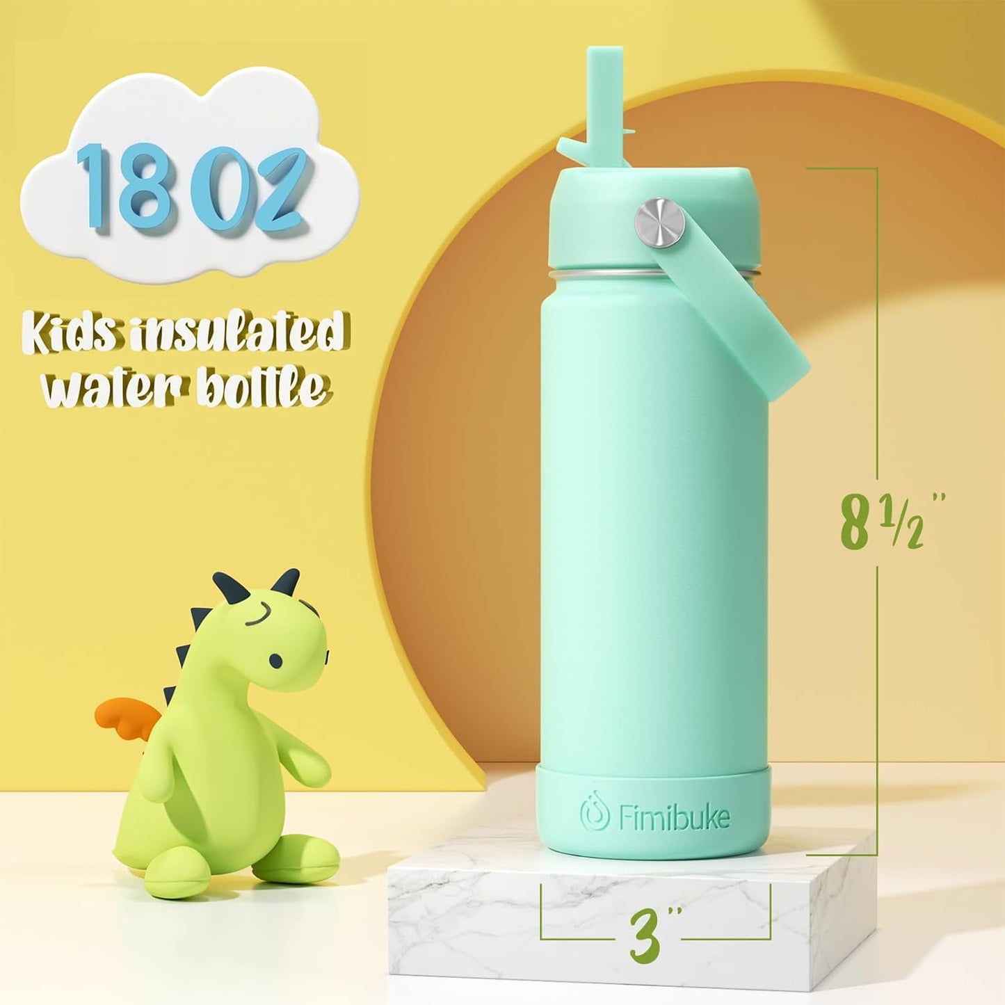 Botella agua niños 18oz sin BPA acero inox 18/8