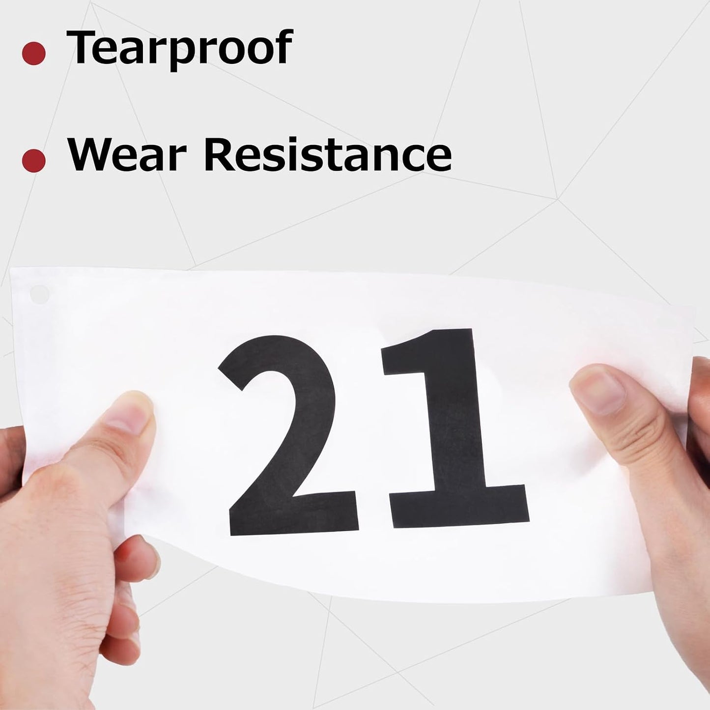 Números dorsal Tyvek resistente 4x7 6x7.5 para maratón