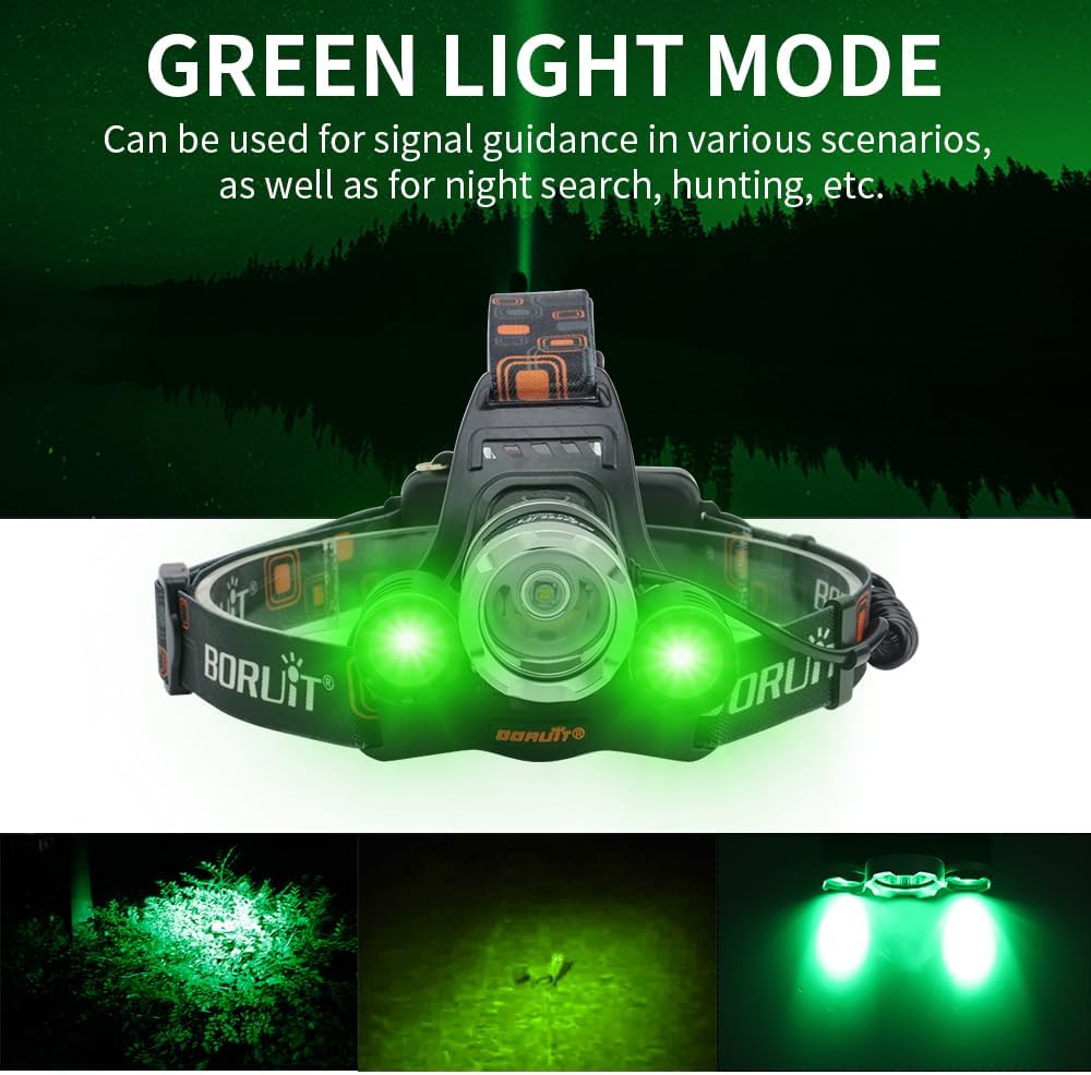Linterna frontal LED recargable 3 modos IPX4 camping