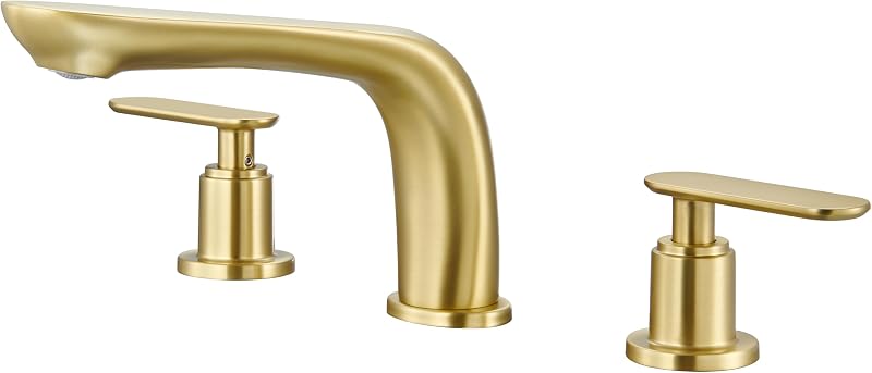 Grifo bañera clásico níquel cepillado 2 manijas 3 agujeros