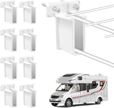 Pack 12 Soportes Estante Plástico Sujetadores Pared