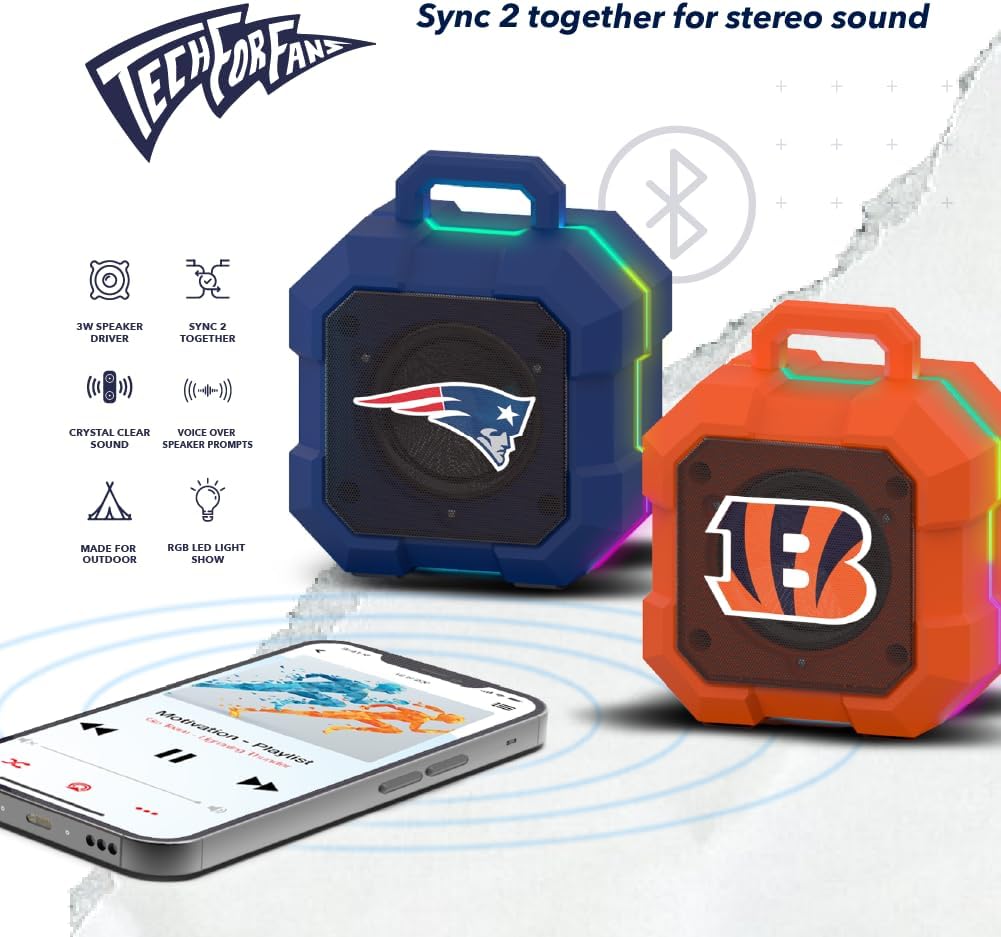 Altavoz inalámbrico Shockbox NCAA con Bluetooth y luz LED