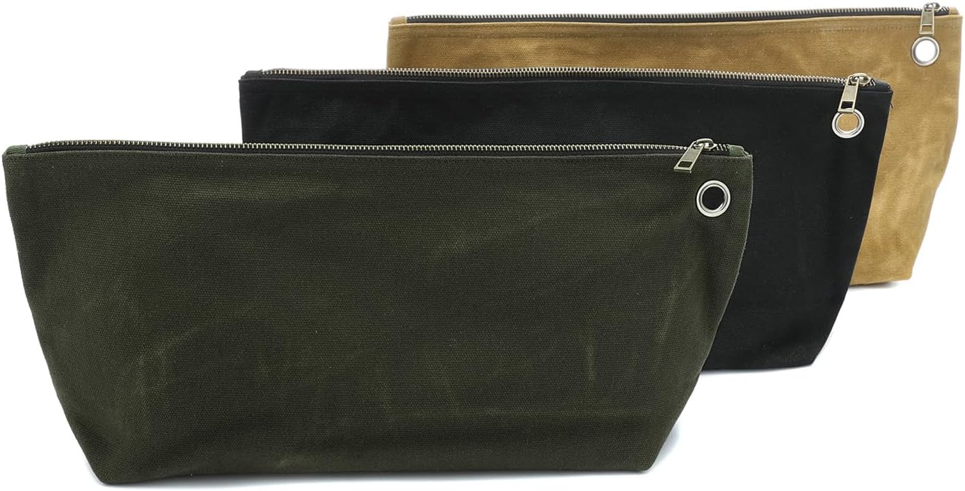 3 Pzas Bolsas Lona Encerada para Herramientas