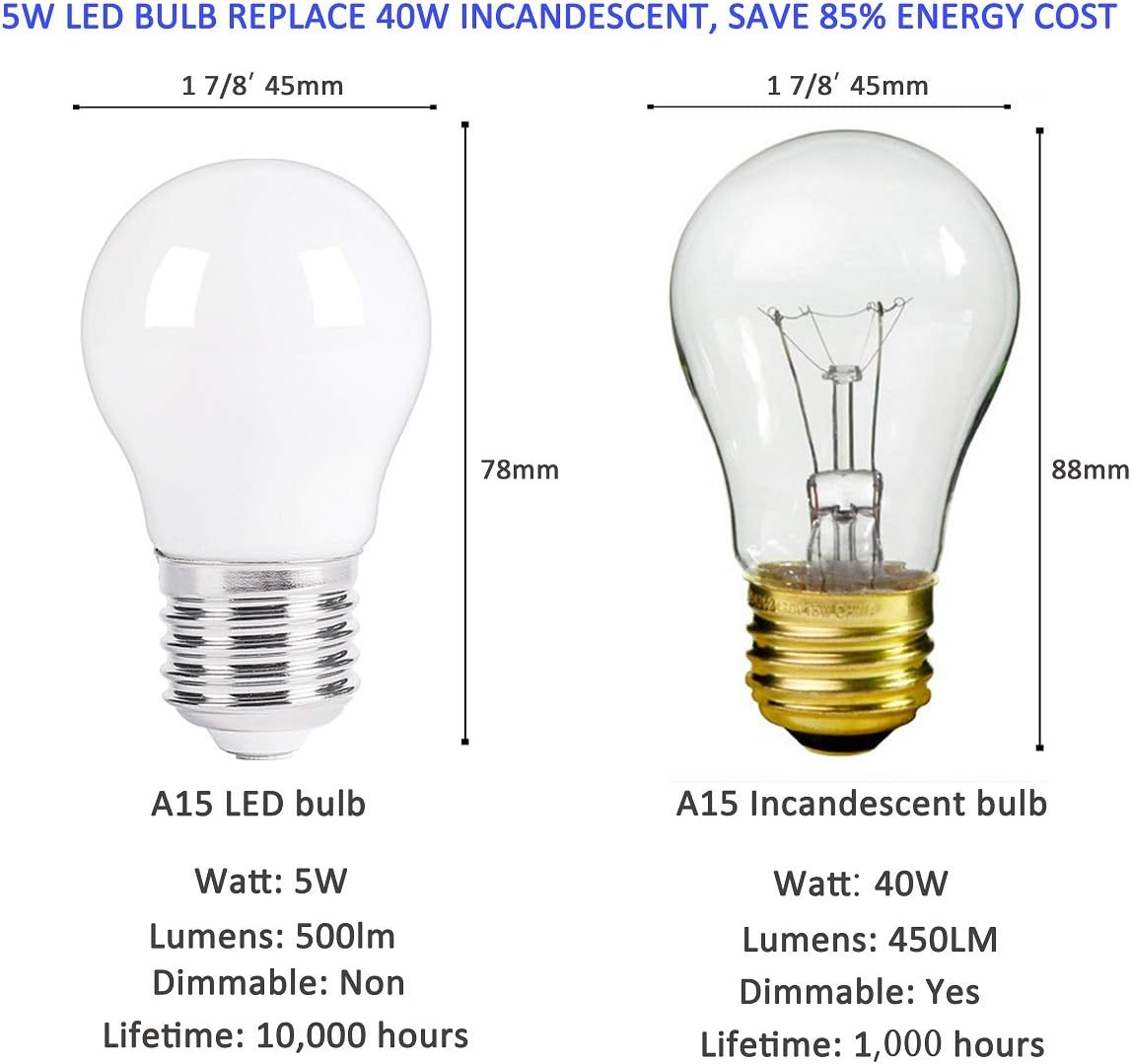 Bombilla LED E26 para electrodomésticos 5 W 500 lm blanco suave