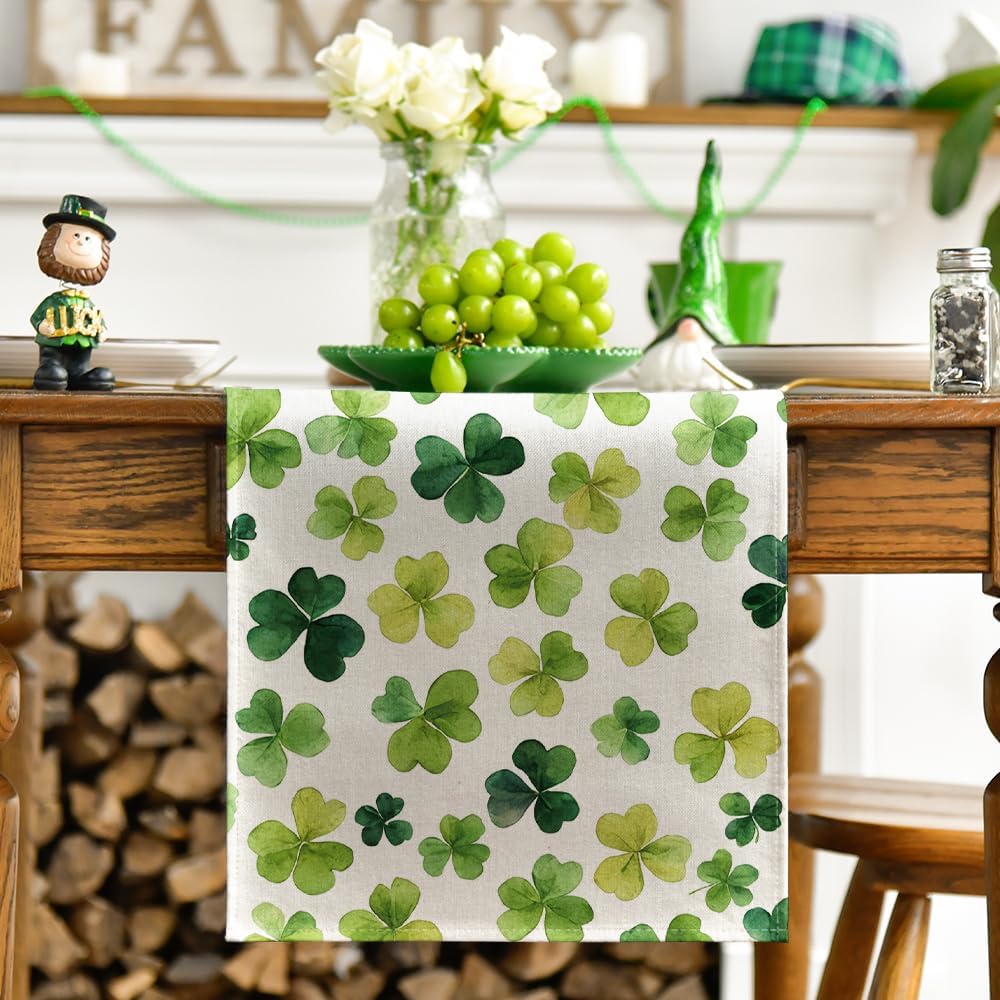 Camino mesa trébol 13x72pulg decoración san patricio
