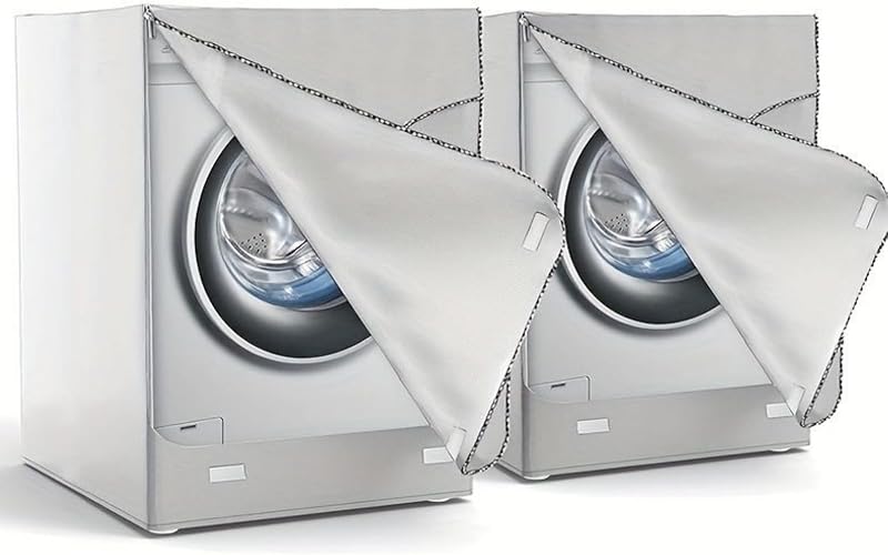 2 Fundas Lavadora Secadora Impermeables Cremallera Silve