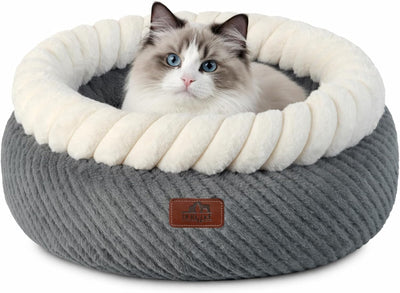 Cama gato redonda lavable suave con base antiderrapante
